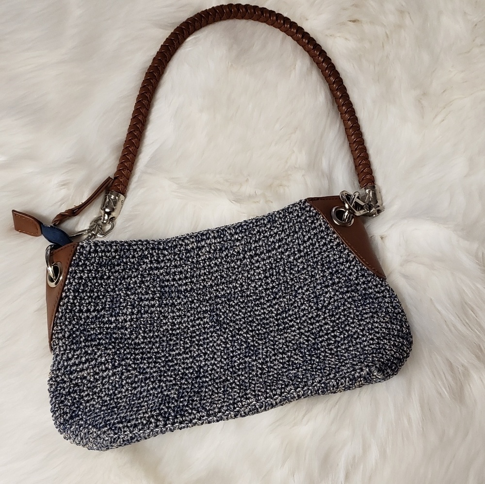 The Sak Blue and Tan Crochet Handbag, Cute bags
